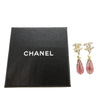 Chanel CC Gold Plated Strass Faux Pearl Push Back Earrings Secondhand