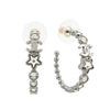 Chanel CC Silver Plated Crystal Star Push Back Earrings Secondhand