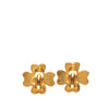 Chanel CC Gold Plated Clover Clip On Earrings Secondhand