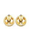 Secondhand Chanel Gold Plated CC Round Clip on Earrings