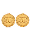 Chanel CC Gold Plated Sunburst Round Clip On Earrings Secondhand