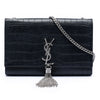 Saint Laurent Medium Croc Embossed Leather Kate Tassel Crossbody Secondhand