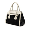 Prada Bicolor Saffiano Cuir Trimmed Canvas Satchel Secondhand