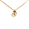 Dior Gold Plated Strass CD Logo Pendant Necklace Secondhand