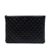 Chanel Large Quilted Stitched Calfskin Zip Pouch Secondhand