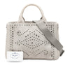 Prada Small Denim Canapa Bijoux and Grommet Satchel Secondhand