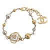 Chanel CC Gold and Palladium Plated Station Bracelet Secondhand