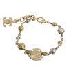 Chanel CC Gold and Palladium Plated Station Bracelet Secondhand
