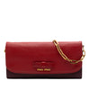 Miu Miu Bicolor Goatskin Madras Bow Wallet on Chain Secondhand