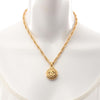 Chanel Gold Plated CC Round Pendant Necklace Secondhand