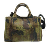 Prada Small Canvas Canapa Logo Camouflage Satchel Secondhand