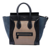 Celine Mini Tricolor Calfskin and Suede Luggage Tote Secondhand