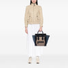 Celine Mini Tricolor Calfskin and Suede Luggage Tote Secondhand