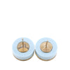 Chanel CC Gold Plated Resin and Strass Striped Push Back Earrings Secondhand