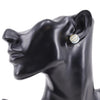 Chanel CC Gold Plated Resin and Strass Striped Push Back Earrings Secondhand