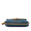 Miu Miu Denim Grommet and Crystal Embellished Biker Crossbody Secondhand