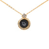 Secondhand Dior Gold Plated Enamel Strass Logo Pendant Necklace