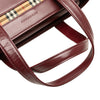 Burberry House Check Canvas Trimmed Leather Handbag Secondhand