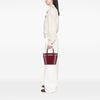 Burberry House Check Canvas Trimmed Leather Handbag Secondhand