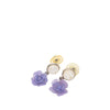 Chanel CC Brass and Resin Camellia Drop Push Back Earrings Secondhand