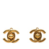 Chanel CC Gold Plated Turn Lock Clip On Earrings Secondhand