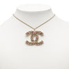 Chanel Gold Plated CC Crystals Pendant Necklace Secondhand