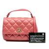 Chanel Quilted Metallic Calfskin Top Handle Flap Secondhand