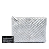 Chanel Medium Chevron Metallic Aged Calfskin O Case Clutch Secondhand