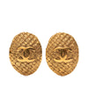 Chanel CC Gold Plated Oval Clip on Earrings Secondhand
