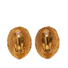 Chanel CC Gold Plated Oval Clip on Earrings Secondhand