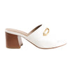 Hermès Camilla Leather Louris Buckle Mule Sandals in White, Size 37.5 EU Secondhand
