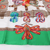 Hermès Carré 90 "Les Rubans du Cheval" Silk handkerchief in Green Secondhand
