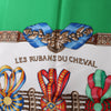 Hermès Carré 90 "Les Rubans du Cheval" Silk handkerchief in Green Secondhand