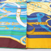 Hermès Carré 140 "Eperon d'Or" Silk handkerchief in Blue x Brown Secondhand