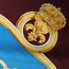 Hermès Carré 140 "Eperon d'Or" Silk handkerchief in Blue x Brown Secondhand