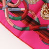 Hermès Carré 90 " AU FIL DU CARRE" Silk handkerchief in Pink Secondhand