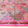 Hermès Carré 90 " AU FIL DU CARRE" Silk handkerchief in Pink Secondhand