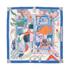 Hermès Carré 90 "BAGAGE A MAIN" Silk handkerchief in Blue Secondhand