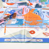 Hermès Carré 90 "BAGAGE A MAIN" Silk handkerchief in Blue Secondhand
