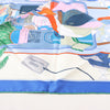 Hermès Carré 90 "BAGAGE A MAIN" Silk handkerchief in Blue Secondhand