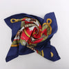 Hermès Carré 90 "CHARREADA" Silk handkerchief in Navy Blue x Red Secondhand