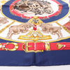 Hermès Carré 90 "CHEVAUX DE TRAIT" Silk handkerchief in Navy Blue Secondhand