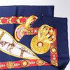 Hermès Carré 90 "CHEVAUX DE TRAIT" Silk handkerchief in Navy Blue Secondhand