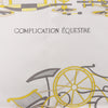 Hermès Carré 90 "COMPLICATION EQUESTR" Silk handkerchief in Gray x Yellow Secondhand