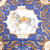 Hermès Carré 90 "Cheval Turc" Silk handkerchief in Blue Secondhand
