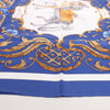 Hermès Carré 90 "Cheval Turc" Silk handkerchief in Blue Secondhand