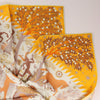 Hermès Carré 90 Double Face "le Charme d'Orphee Lured" Silk handkerchief in Yellow Secondhand