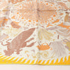 Hermès Carré 90 Double Face "le Charme d'Orphee Lured" Silk handkerchief in Yellow Secondhand