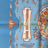 Hermès Carré 90 "Escales Méditerranéennes" Silk handkerchief in Blue Secondhand