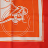 Hermès Carré 90 "Ex-Libris" Silk handkerchief in Orange Secondhand